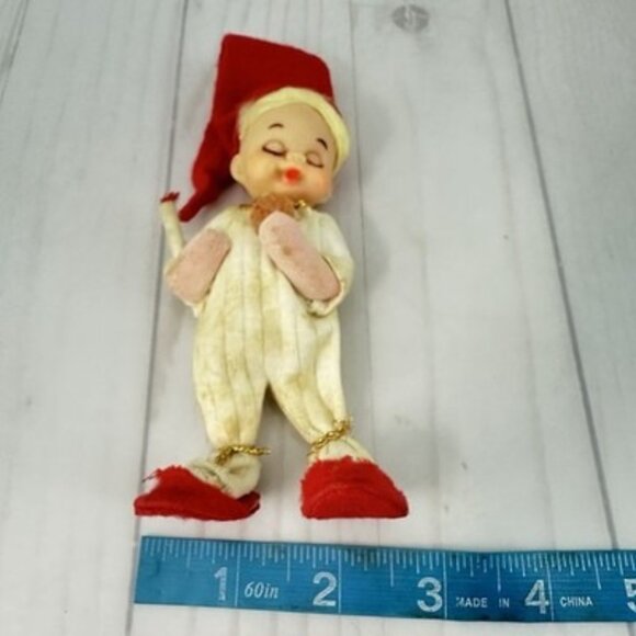 Vintage 1950's Felt Sleeping Pixie Elf Holding A Candle Christmas Decoration - Picture 7 of 8